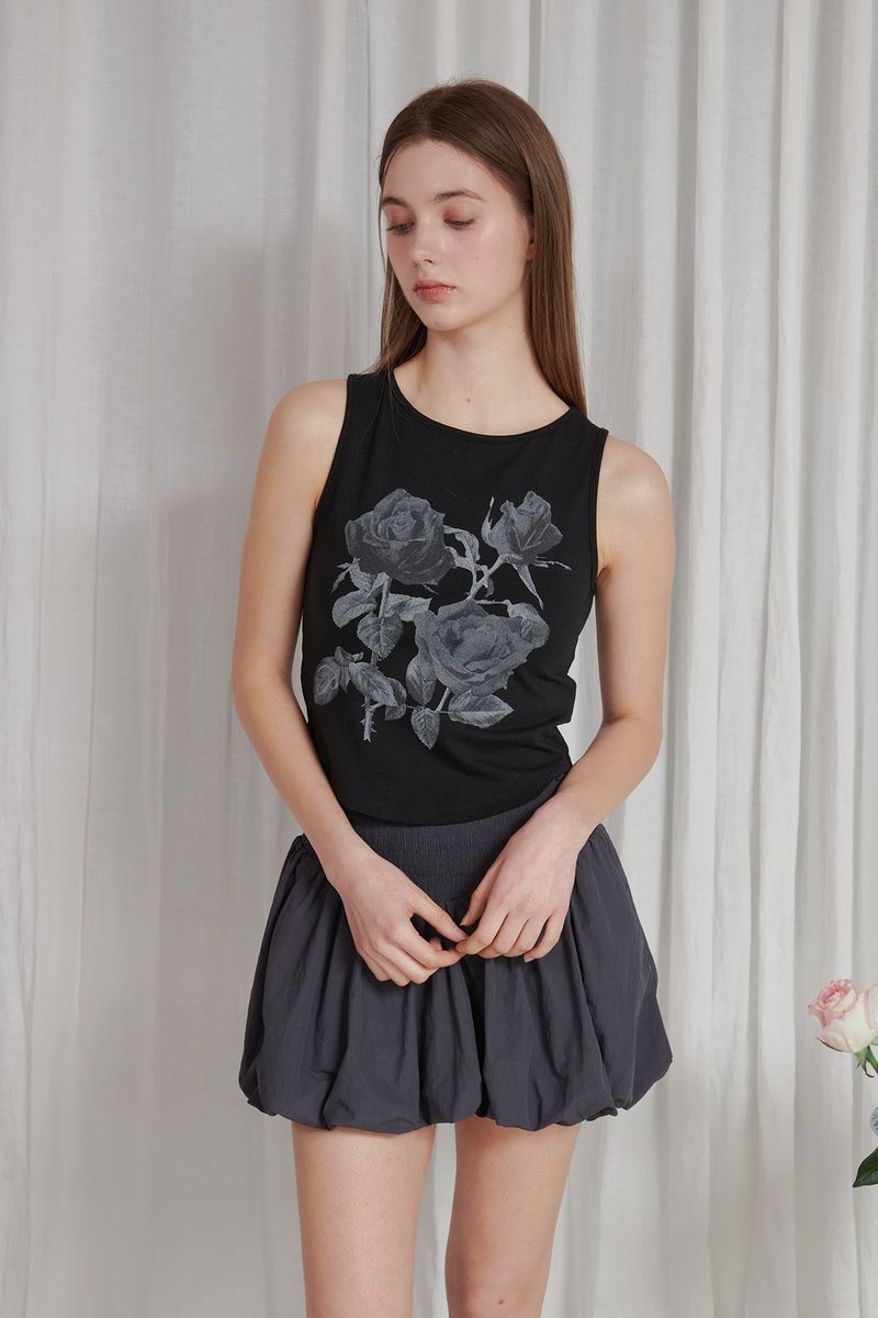 PAIN OR PLEASURE（ペインオアプレジャー）の「ROSE GRAPHIC SLEEVELESS black（Tops）」