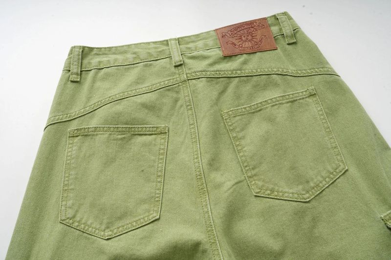 Olive Multi-Pocket Wide Cargo Pants