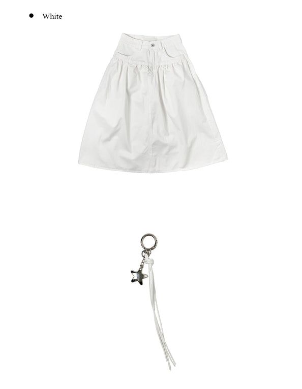 Mote Keyring Fold Shirred Cotton Long Skirt