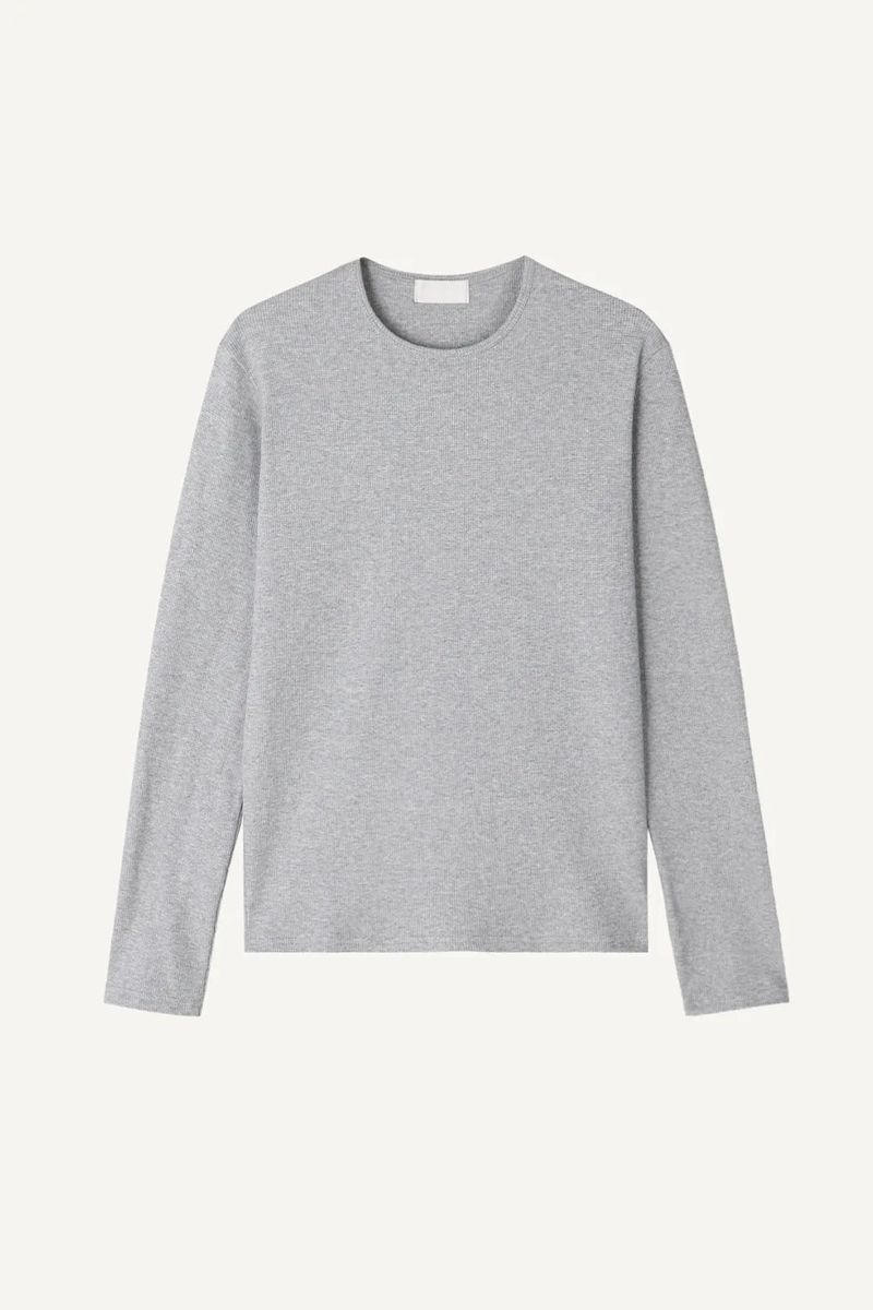 Slim Crop Waffle Long Sleeve
