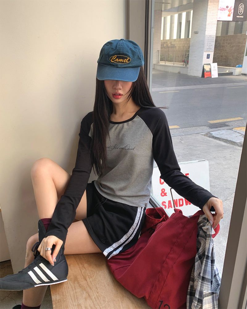 [ORIGINAL] Layered Raglan Long Sleeve T-Shirt