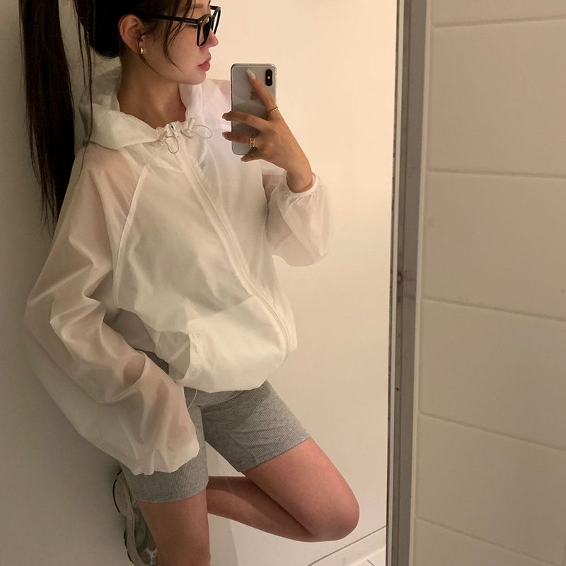 [BELLIDE MADE] scene food see-through windbreaker
