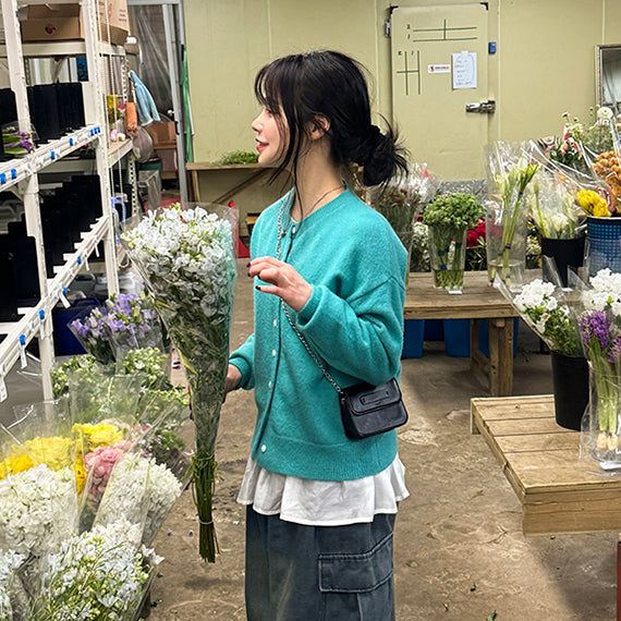 Roche snap knit cardigan