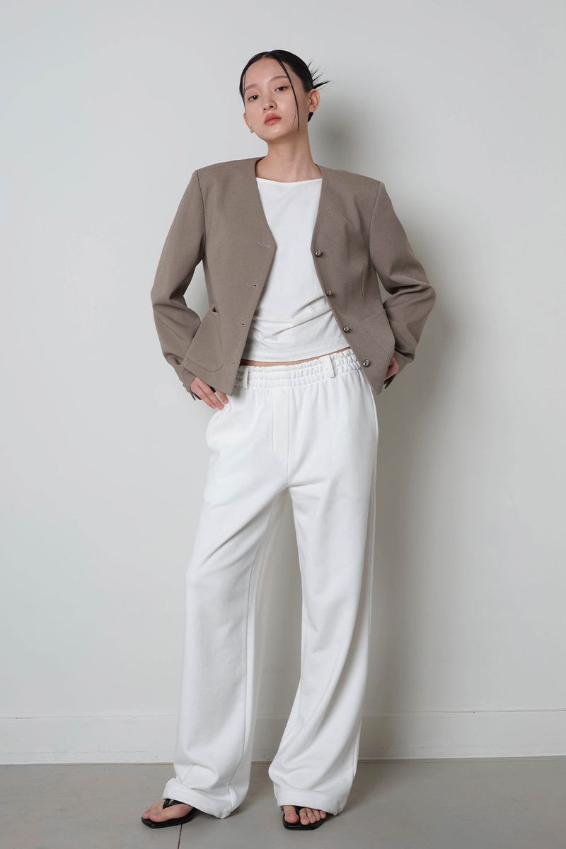Pebble Button Twill Jacket_Beige