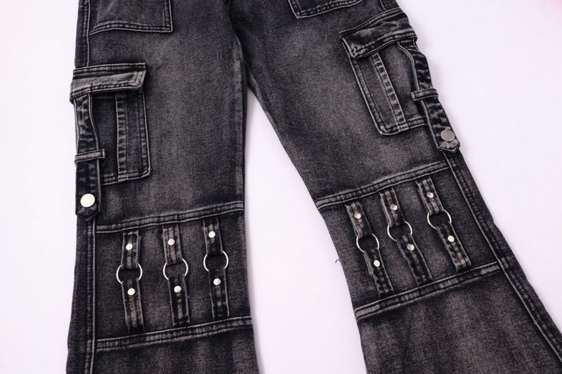 Cargo Pocket Flare Denim Jeans