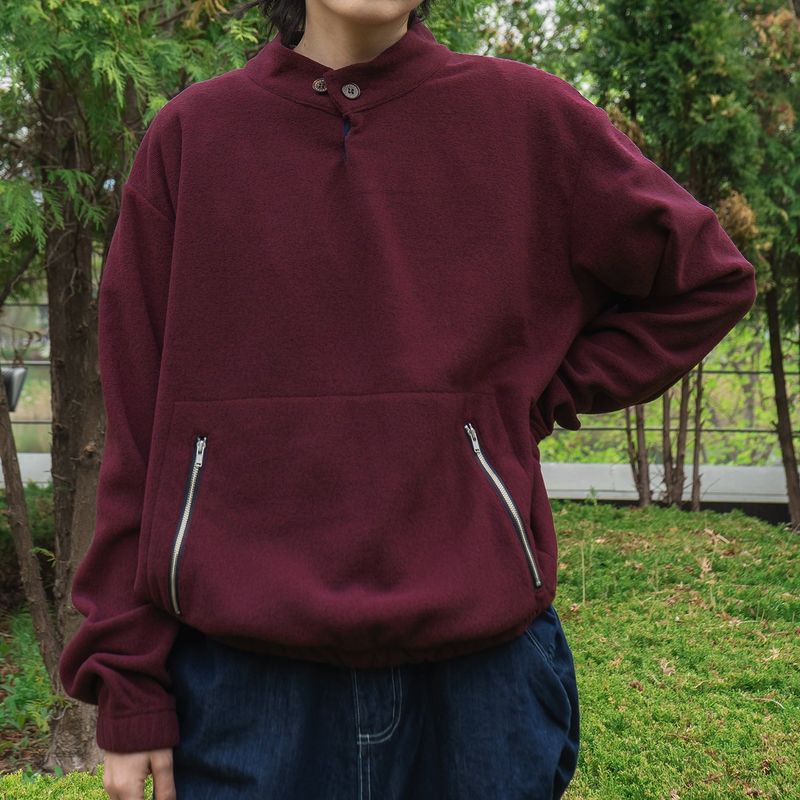 Surface fleece pullover / Rust wine