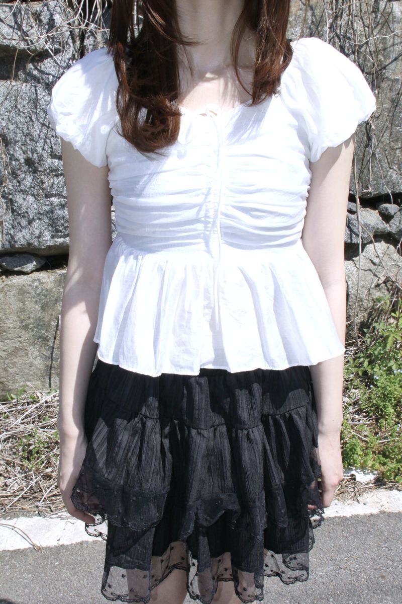 DOT FRILL CANG CANG MINI SKIRT (2COLOR)