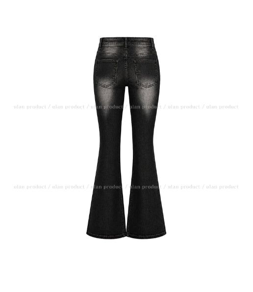 Cya Cat Washed Bootcut Denim Pants