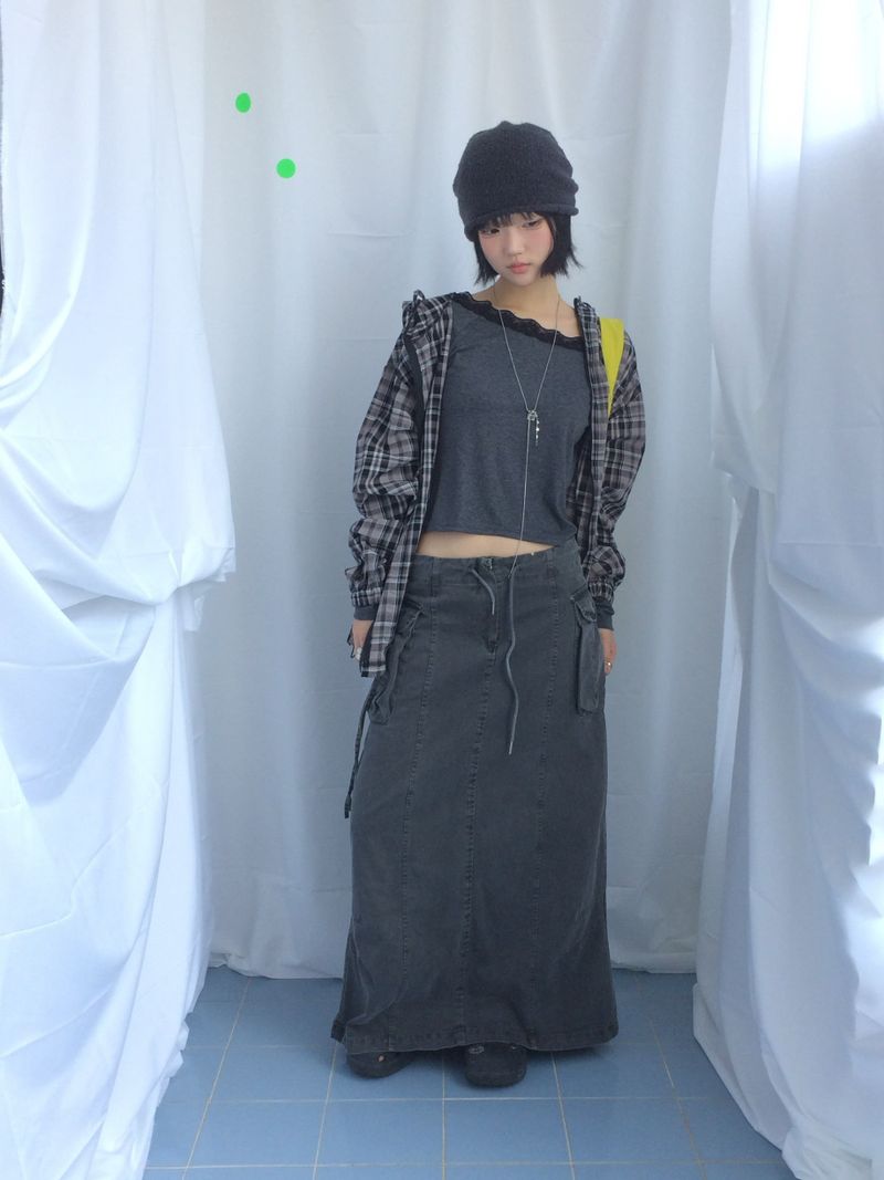 Feminine Flat Neck Long T-Shirt