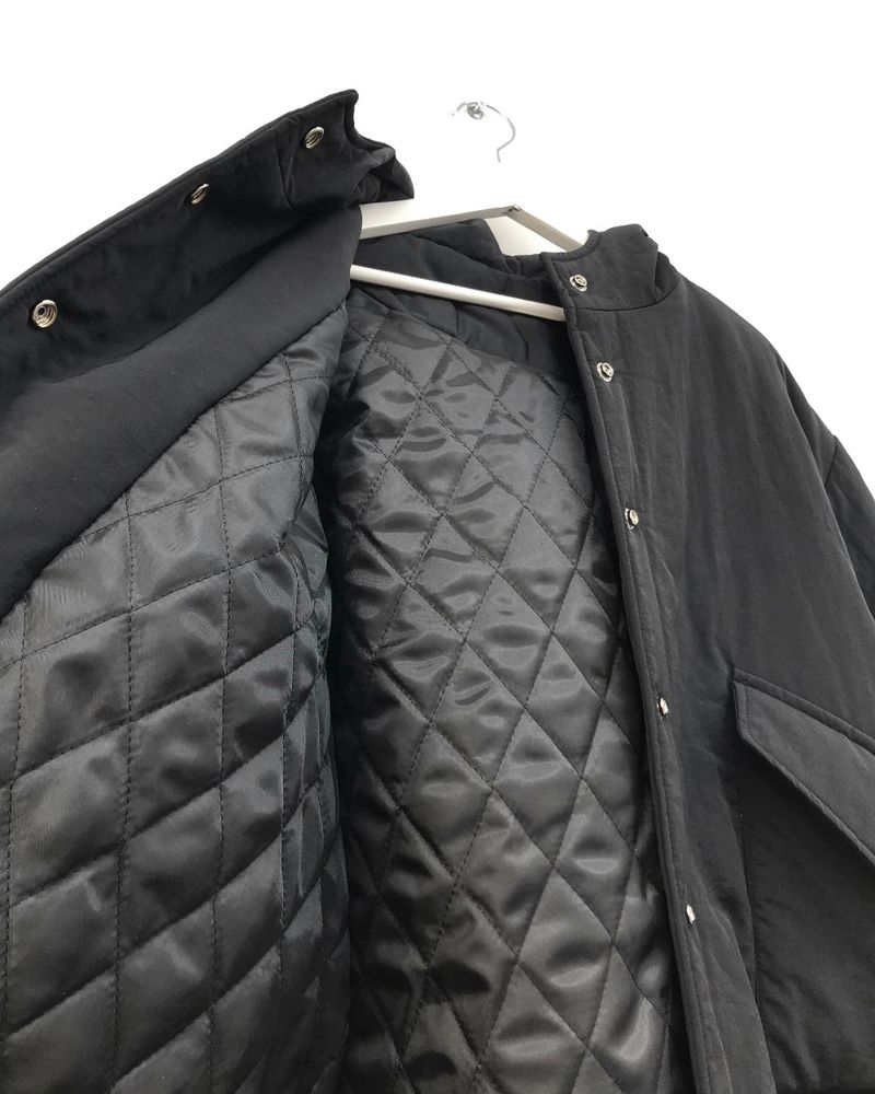 Matte Snap Hooded Padded Jacket (2 Colors)