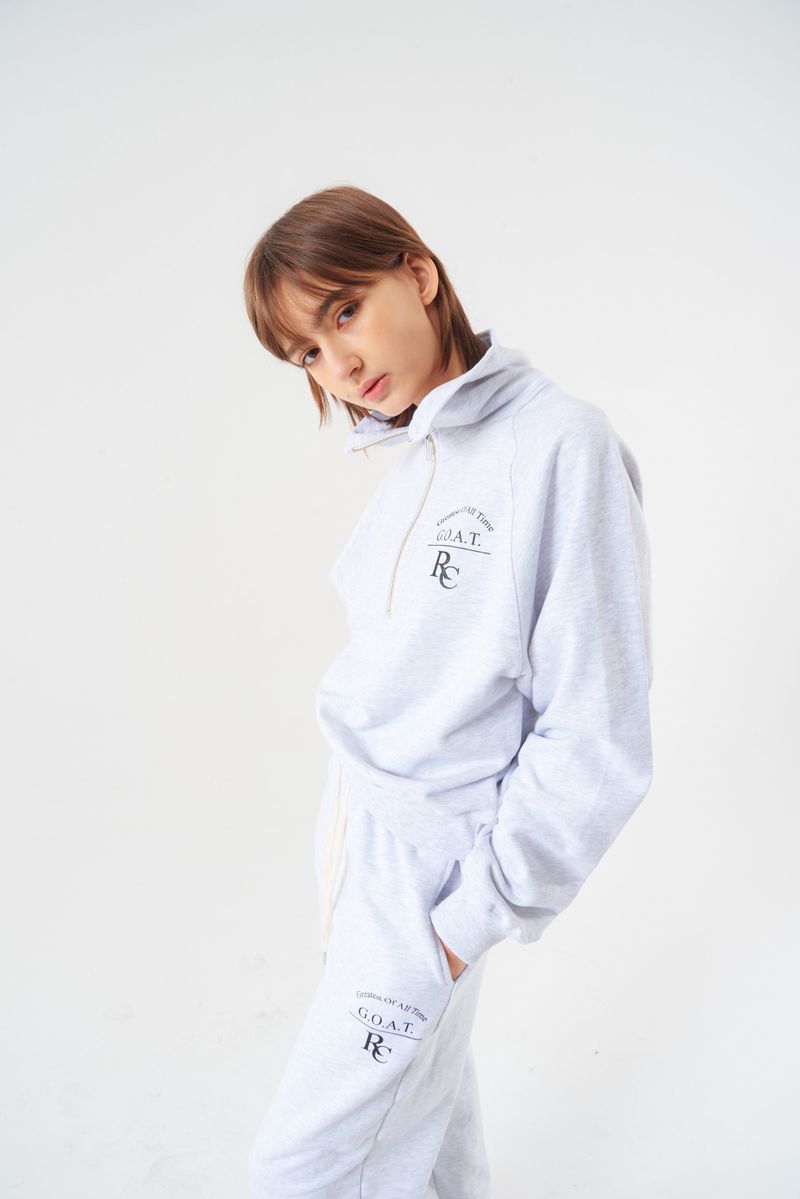Goat Half Zip-up Light melange