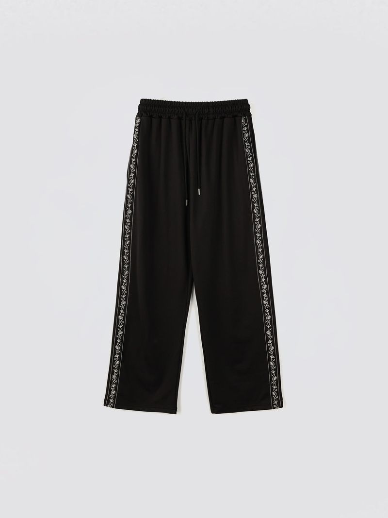 Embroidered Track Pants_Black