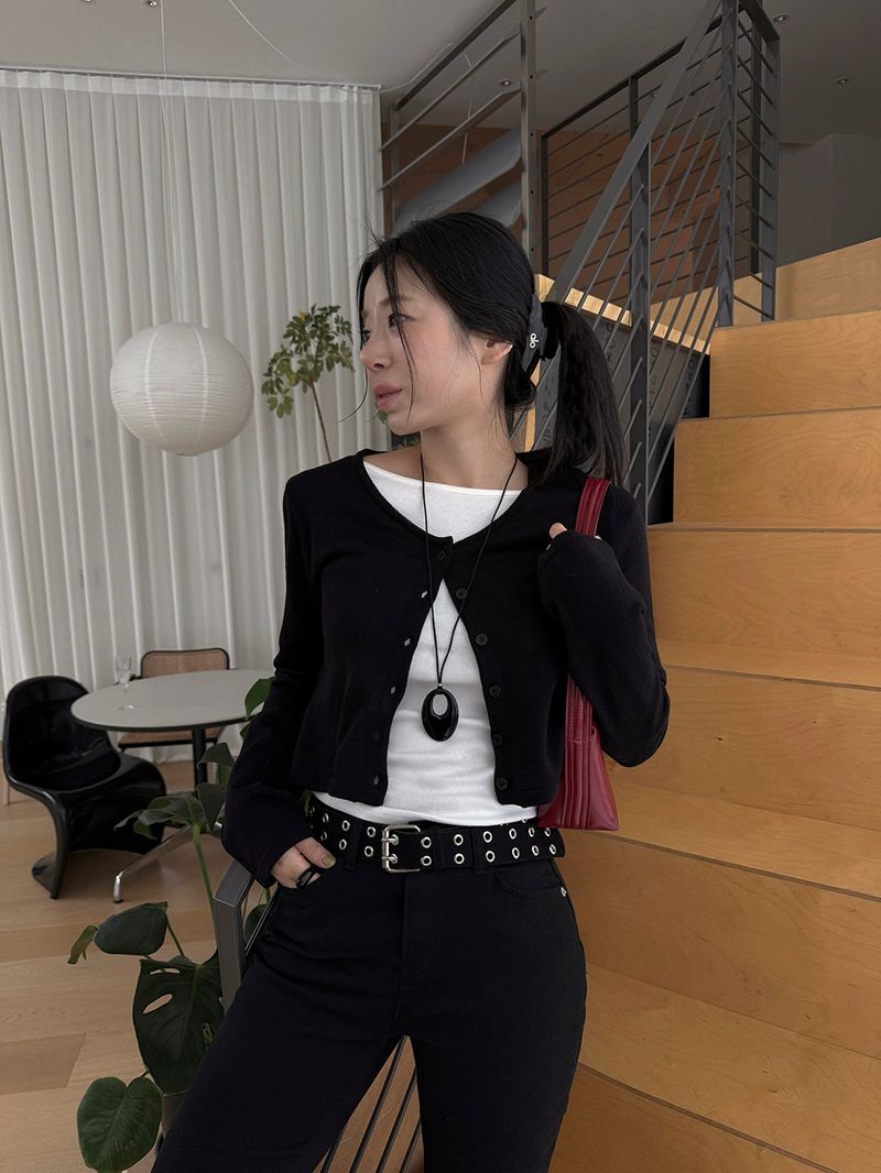 [MADE] PRINKLE LAYERED CROP CARDIGAN