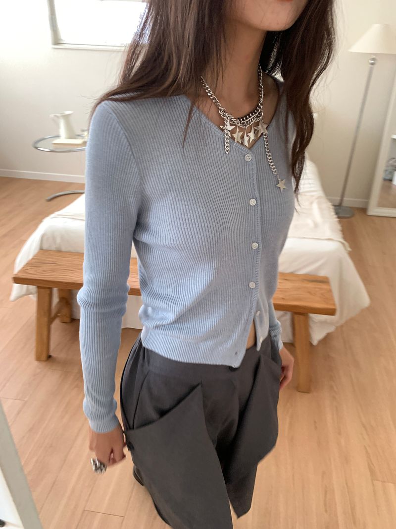 WOOL V-NECK CARDIGAN (5C)