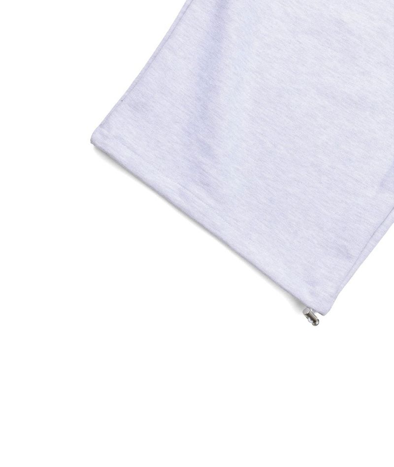 Star Lettering Patch Sweat Pants - White