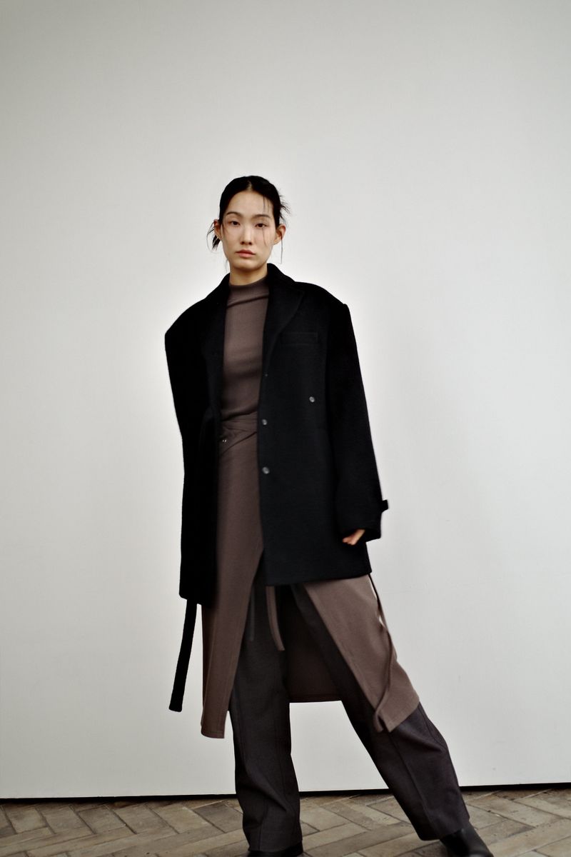 Fuzzy heavy wool coat, Black