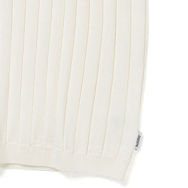Bariloche Contrasting Ribbed Half Knit_Ivory