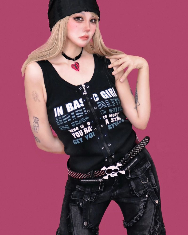 young punk denim pants