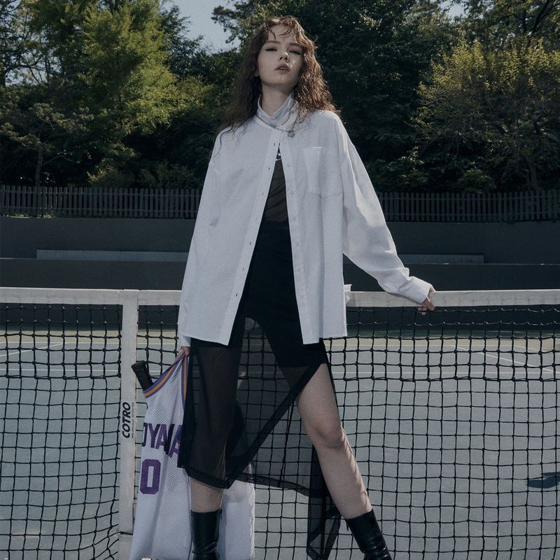 ULKIN（オルキン）の「[LSD Runway]Tab Neck Cotton Shirt_White（Tops）」