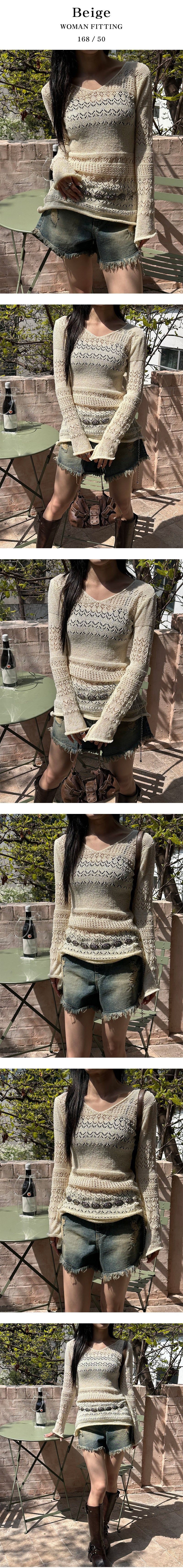 [S/S] Punching knit one piece