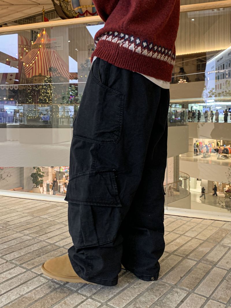 Fore-end diagonal cargo pants