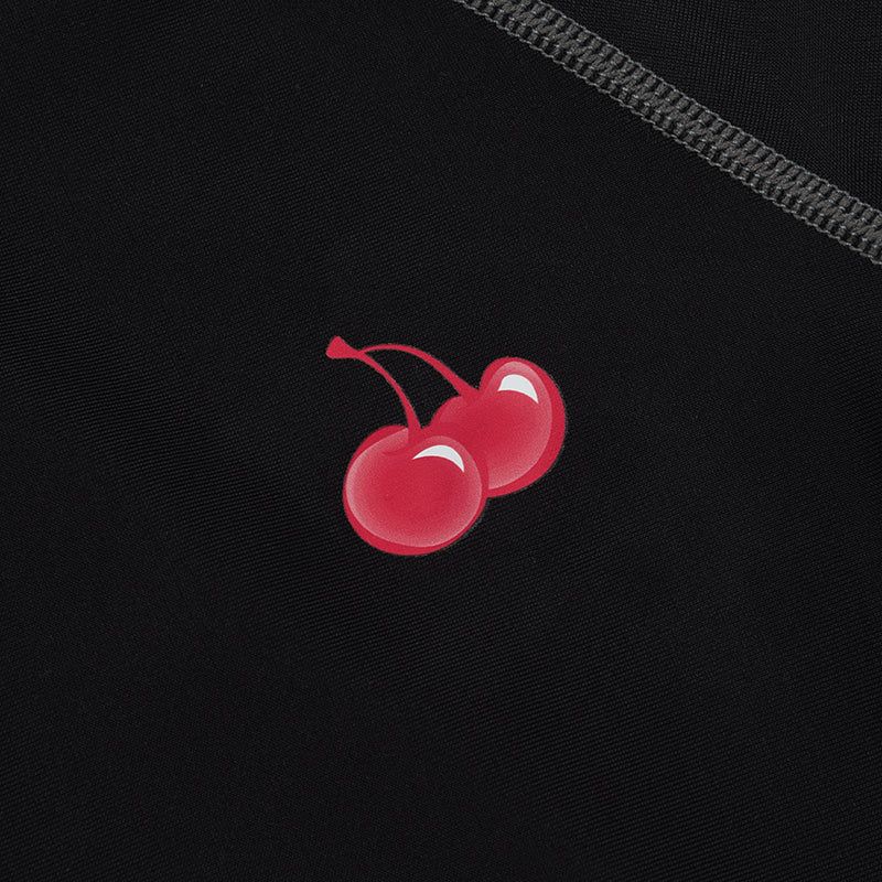 SMALL CHERRY ZIP-UP RASHGUARD [BLACK]
