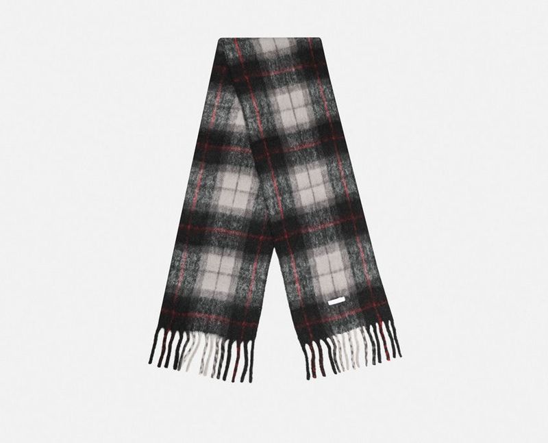No.1547 wool check muffler (4color)
