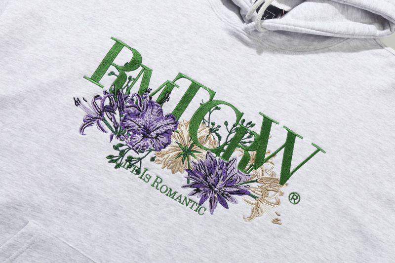 RECENT LOGO FLOWER HOODIE_LIGHT GREY