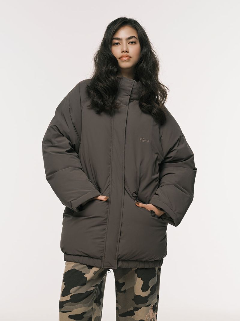 LONG DOWN PUFFER KHAKI BROWN