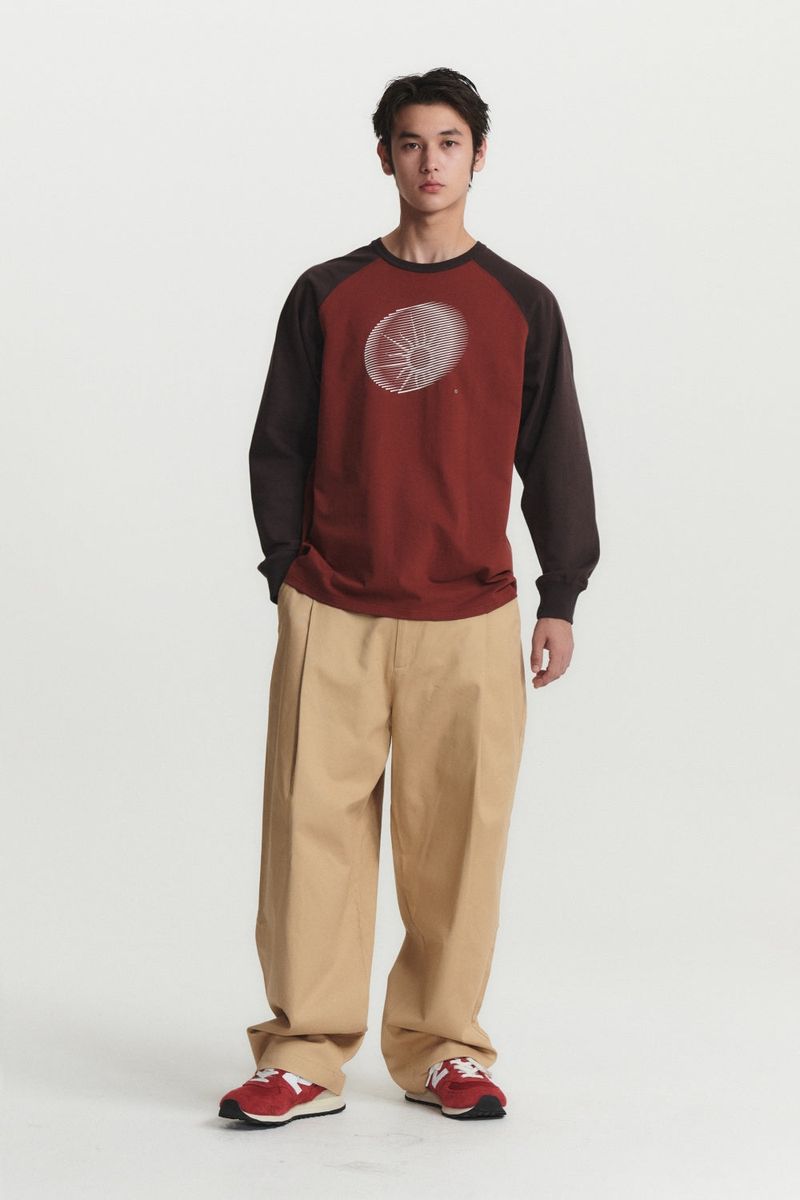 Garden express(ガーデンエクスプレス)の「GARDEN SYMBOL GRAPHIC REGLAN T-SHIRT (brick mix)(Tops)」