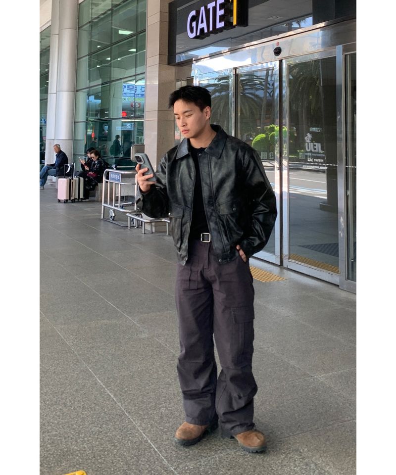 Vintage Curve Leather Jacket