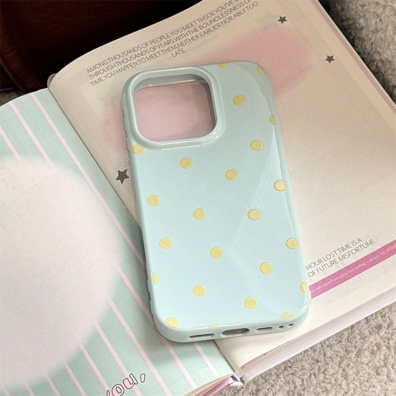 Pastel Tone Dot Pattern Jelly iPhone Case
