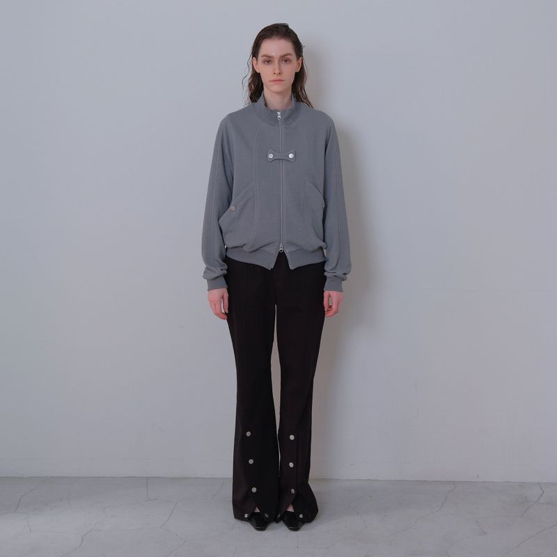 Gray Butterfly Pigment Jersey Zip-up