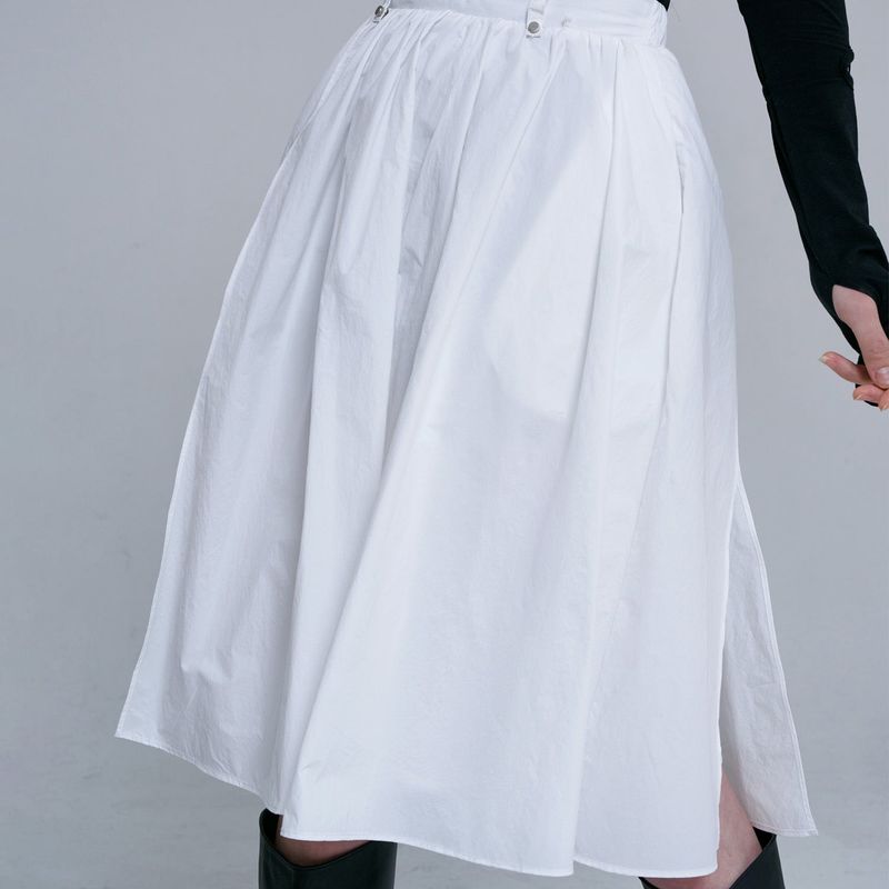 SLIT MIDI SKIRT(WHITE)