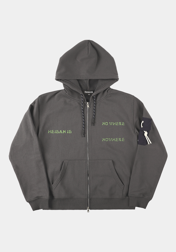 Nowhere Sweat Hood Zip-Up Charcoal
