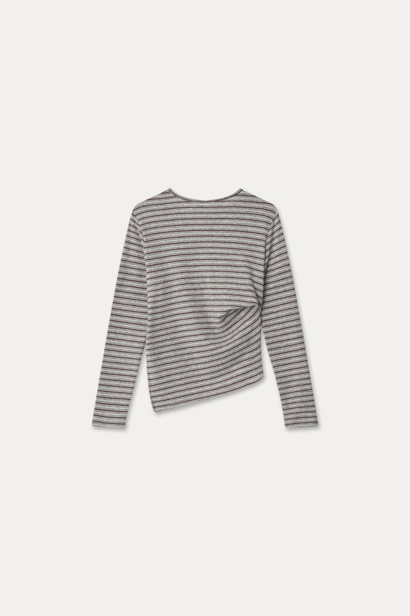 RETRO ASYMMETRIC TOP_MELANGE GRAY