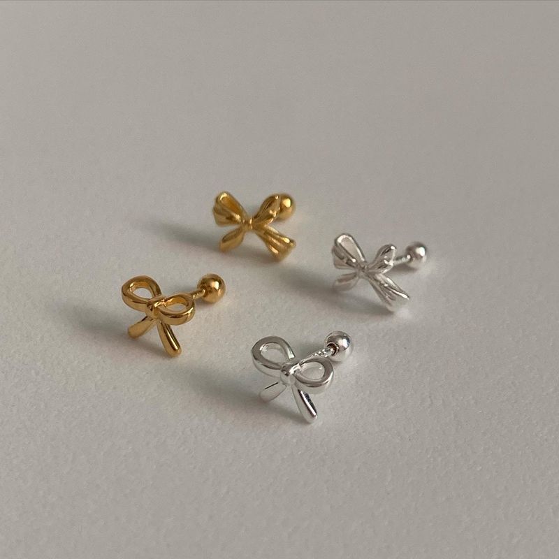(silver925) ラブリーリボンピアス type2 *silver