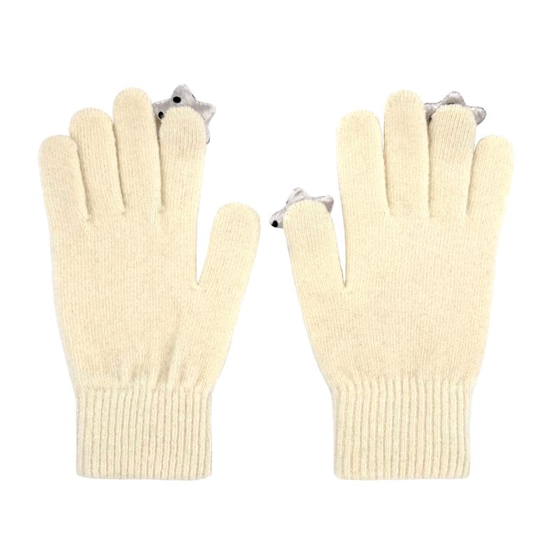 Star Wool Gloves [Cream Dot]