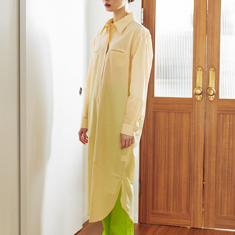 KOOKEESEE（クキシ）の「ダブルリップシャツワンピース (yellow)（ワンピース/ドレス）」
