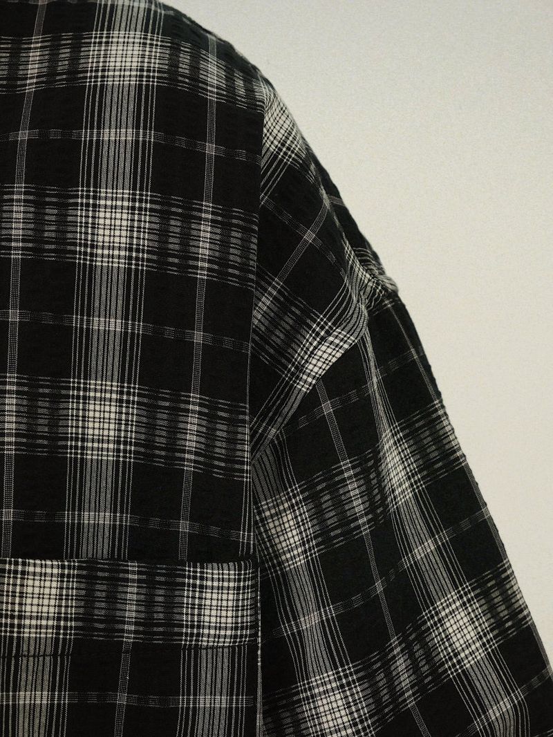 BU Hard Overfit Check Shirts Jacket
