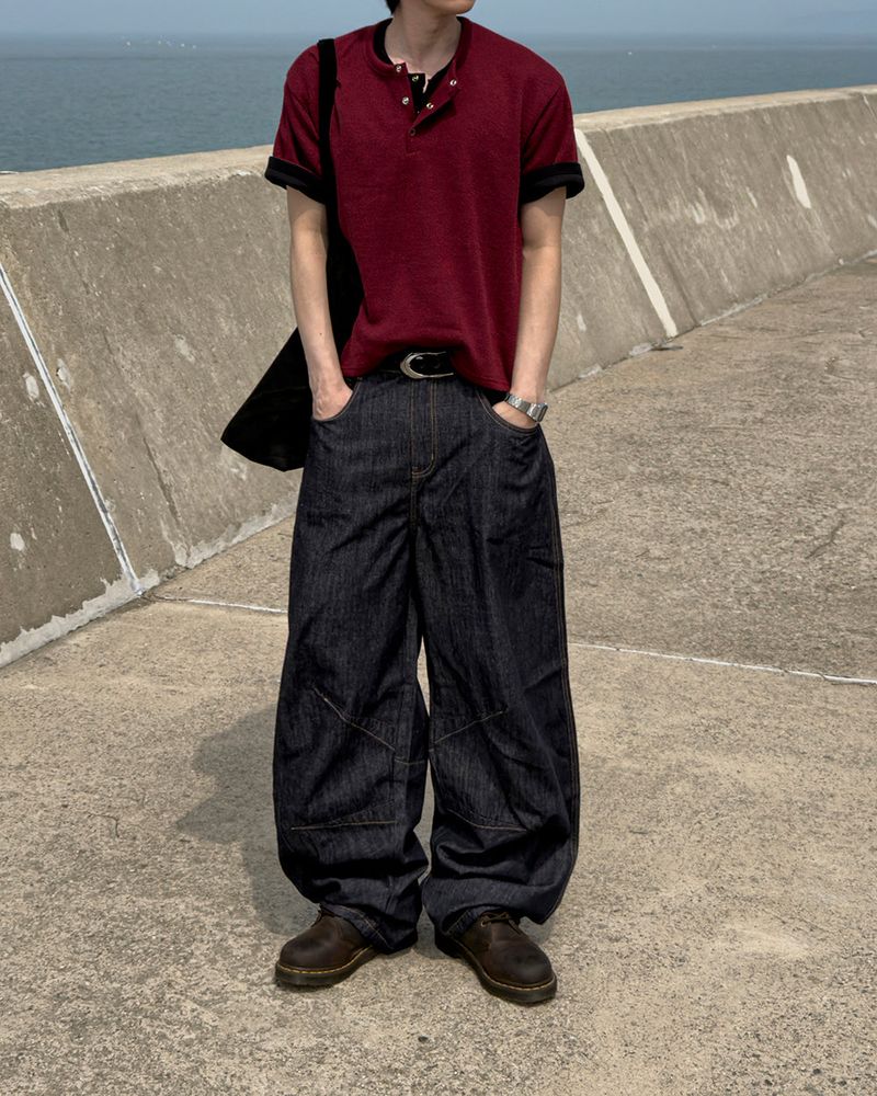 Evan Linen Curved Denim Pants