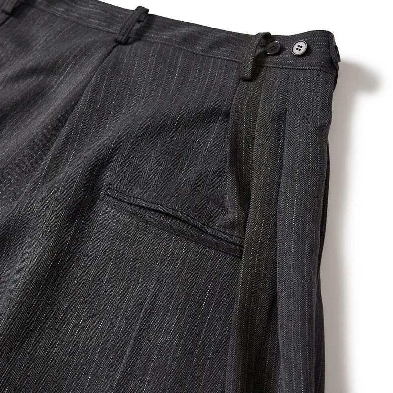 Herringbone pleat pants / Charcoal