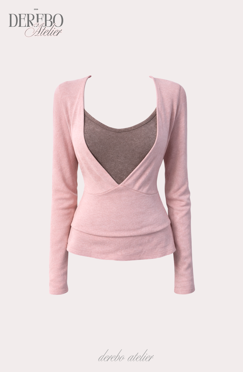 Renea Pink Layered Two-Piece Knitwear