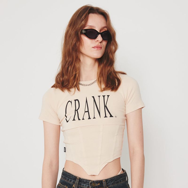 crank（クランク）の「ベーシックロゴコルセットトップ（トップス）」