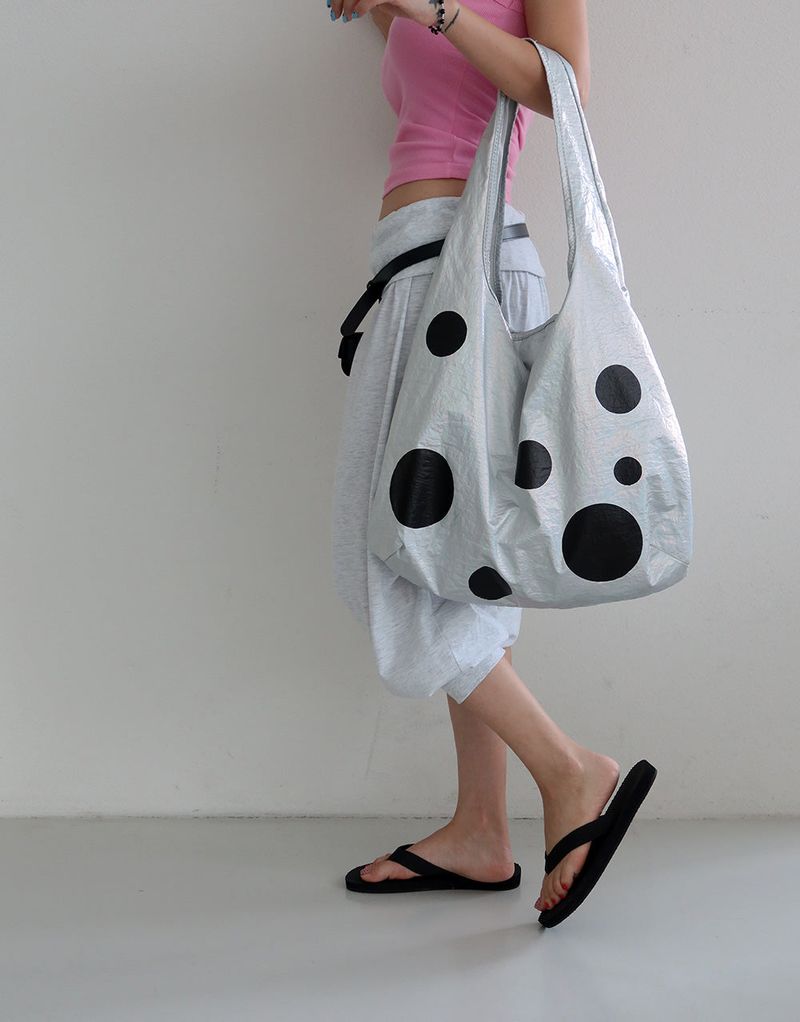 mixed dot bling silver shoulder bag