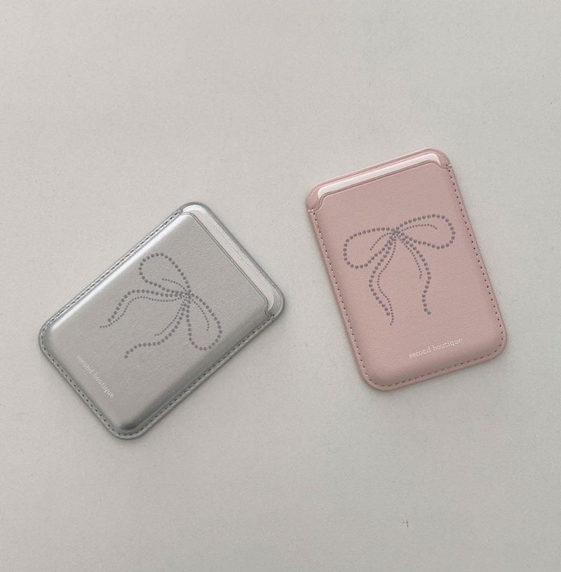 [MADE]  Twinkle ribbon magsafe card wallet(ver.2)_SILVER