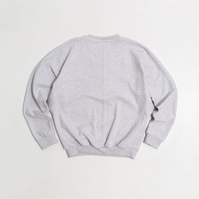 HALF ZIP LAYERD SWEATSHIRTS-MIXTURE GREY