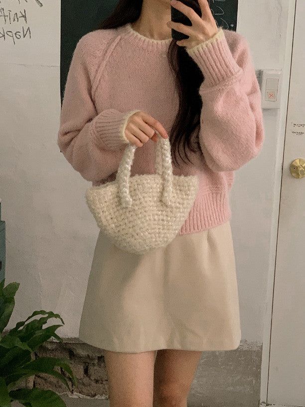 Daily Pintuck Wool Mini Skirt (2color)