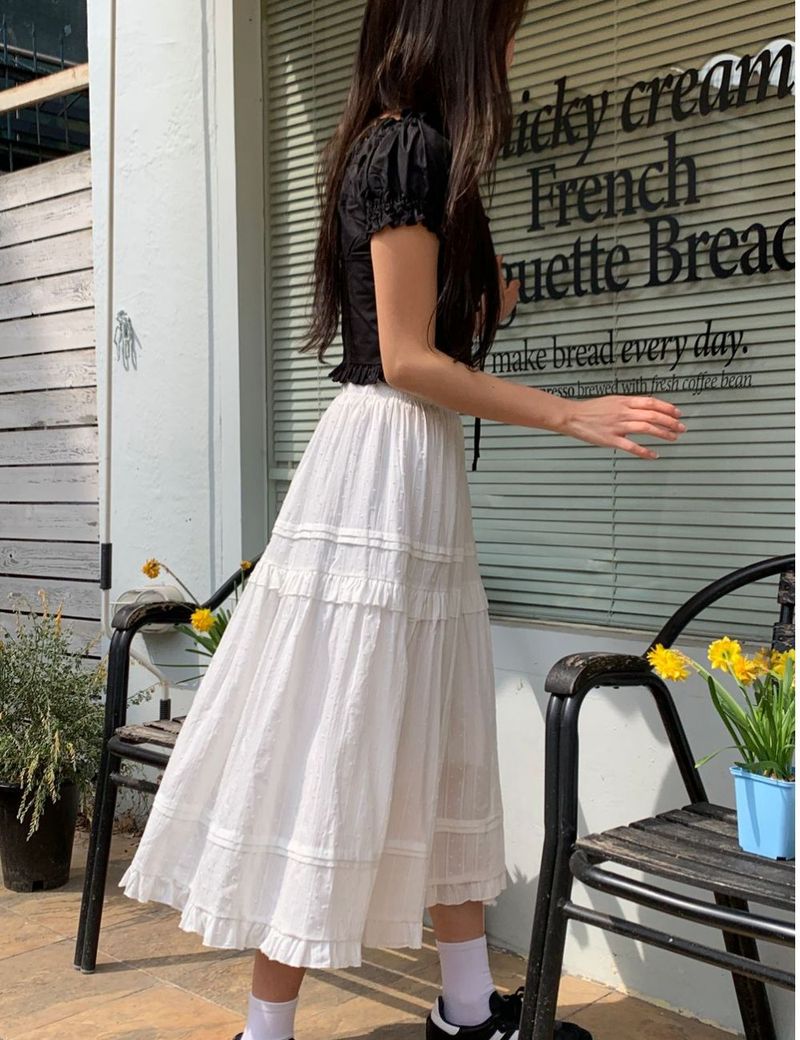 Leaf long skirt
