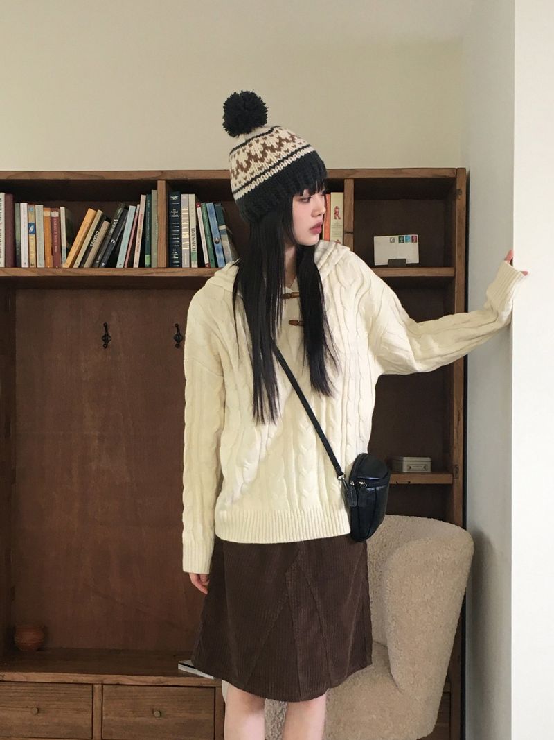 ロニンコーデュロイカットAラインミディスカート